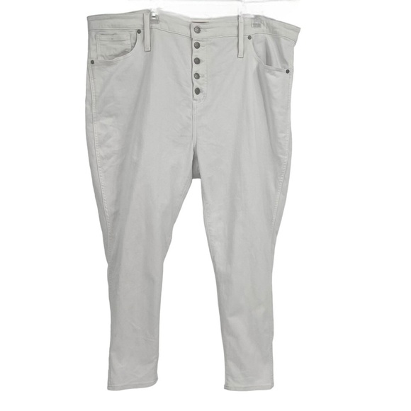 MADEWELL 10" High Rise Skinny Crop Button fly White Jeans Size 37 NWT Women’s - Picture 1 of 10